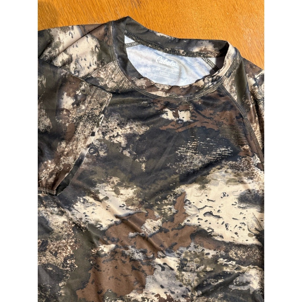 Cabela's O2 Octane Camo Shirt Mens L Hunting Tactical Performance Tee‎